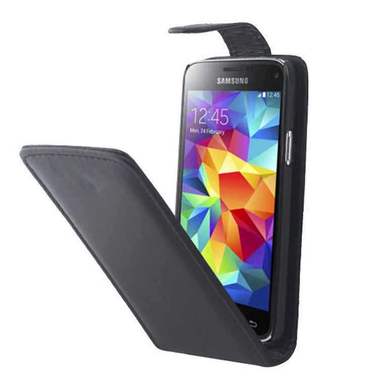 

Vertical Flip PU Leather Case for Galaxy S5 mini(Black)