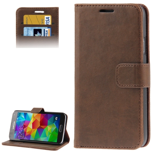 

Fine Sheepskin Texture Flip Leather Case with Card Slots & Holder for Galaxy S5 / G900 (Coffee)