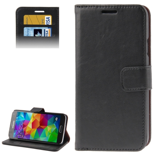 

Fine Sheepskin Texture Flip Leather Case with Card Slots & Holder for Galaxy S5 / G900 (Black)