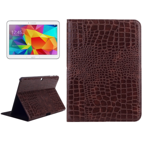 

Crocodile Texture Leather Case with Holder for Galaxy Tab 4 10.1 / SM-T530(Brown)