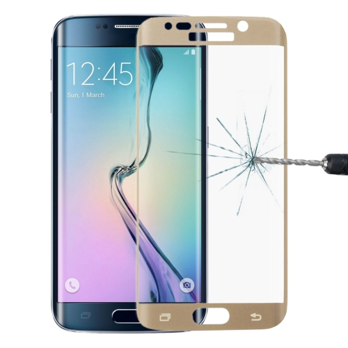 

0.3mm 9H Surface Hardness 3D Curved Surface Full Screen Cover Explosion-proof Tempered Glass Film for Galaxy S6 Edge+ / G928(Gold)