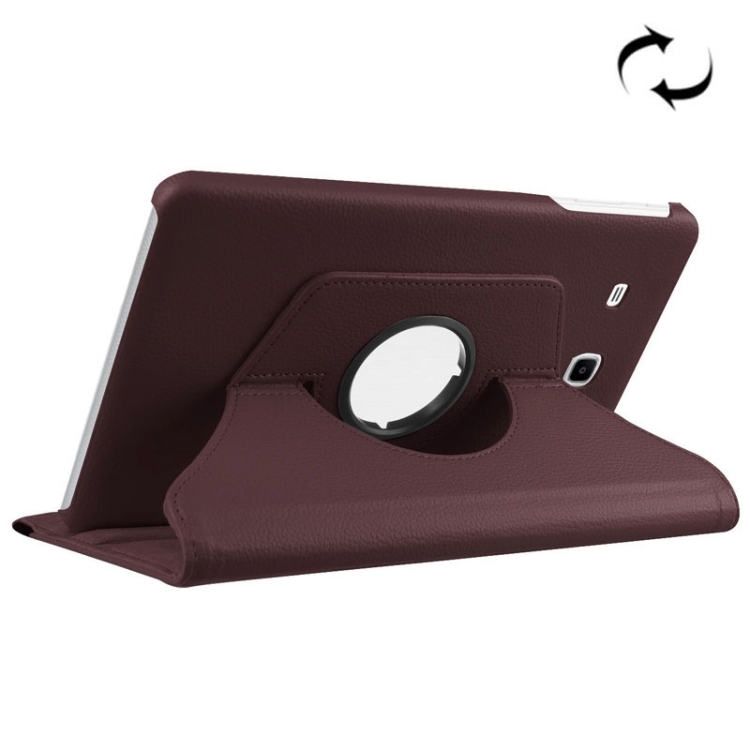 

Litchi Texture Horizontal Flip Solid Color Leather Case with 360 Degrees Rotation Holder for Galaxy Tab E 9.6 / T560 / T561(Coffee)