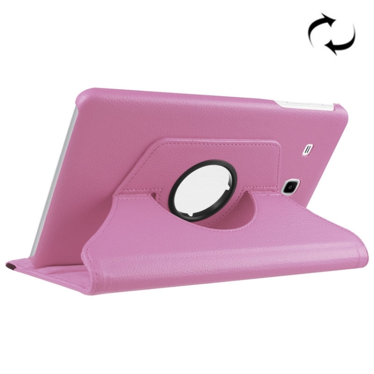 

Litchi Texture Horizontal Flip Solid Color Leather Case with 360 Degrees Rotation Holder for Galaxy Tab E 9.6 / T560 / T561(Pink)