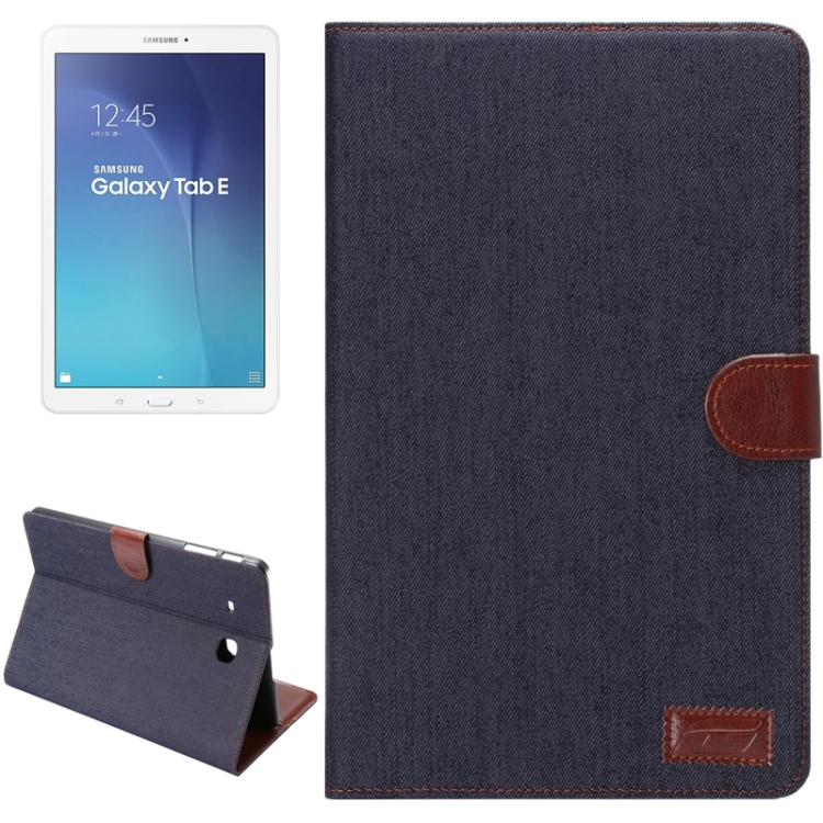 

Denim Texture Horizontal Flip Solid Color Leather Case with Wallet & Card Slots & Holder for Galaxy Tab E 9.6 / T560(Black)