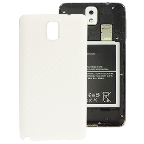 

Carbon Fiber Texture Plating Plastic Material Back Cover for Galaxy Note III / N9000(White)