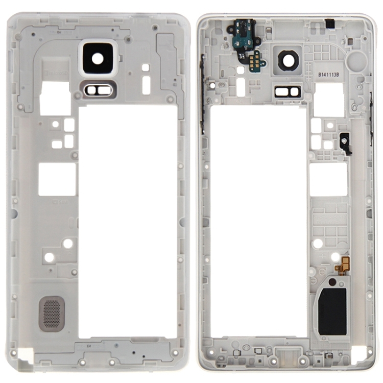 

Middle Frame Bezel Back Plate Housing Camera Lens Panel for Galaxy Note 4 / N910F(White)