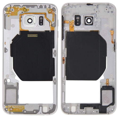 

Back Plate Housing Camera Lens Panel with Side Keys and Speaker Ringer Buzzer for Galaxy S6 / G920F(White)