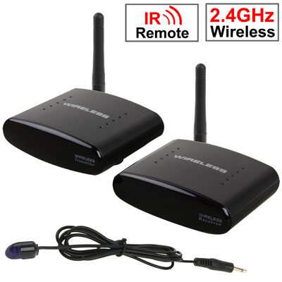 

2.4GHz 4 Channels Wireless AV Transmitter & Receiver, Compatible with DVD, DVR, CCD Camera, IPTV, Satellite Set-Top Box and Other AV Output Devices, Support Infrared Remote Control, Maximum Transmission Distance: 350m