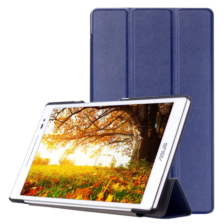

Custer Texture Horizontal Flip Leather Case with 3-folding Holder for ASUS ZenPad 8.0 Z380C(Dark Blue)