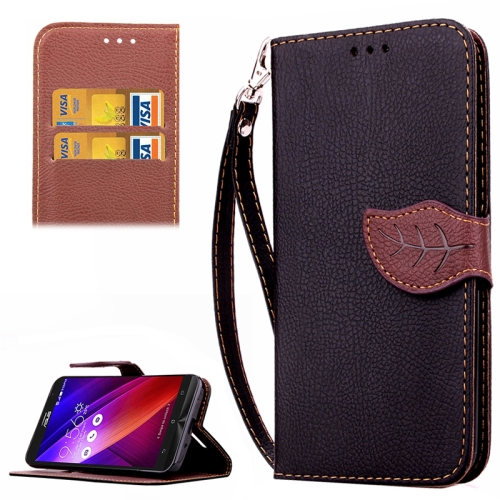 

Leaf Magnetic Snap Litchi Texture Horizontal Flip Leather Case with Card Slots & Wallet & Holder & Lanyard for Asus Zenfone 2 ZE550ML / ZE551ML(Black)