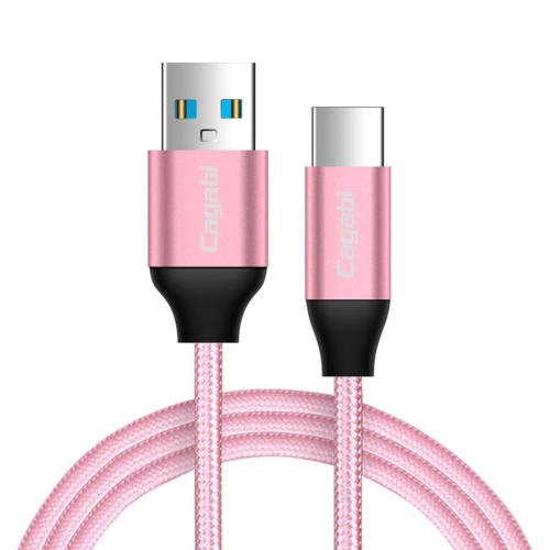 

Cagabi N2 1m 2.4A Aviation Aluminum Alloy + Nylon USB to USB-C / Type-C Data Sync Fast Charging Cable, For Samsung Galaxy S8 & S8 + / LG G6 / Huawei P10 & P10 Plus / Xiaomi Mi 6 & Max 2 and other Smartphones(Pink)
