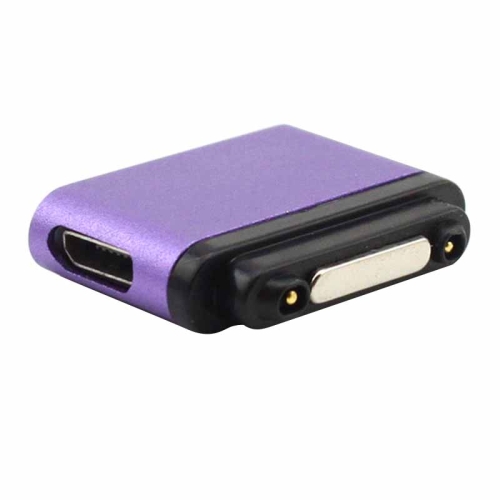 

LED Aluminum Micro USB to Magnetic Charger Adapter, For Sony Xperia Z3 / Z2 / Z1 / L39h(Purple)