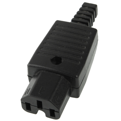 

3 Prong Female AC Wall Universal Travel Power Socket Plug Adaptor(Black)