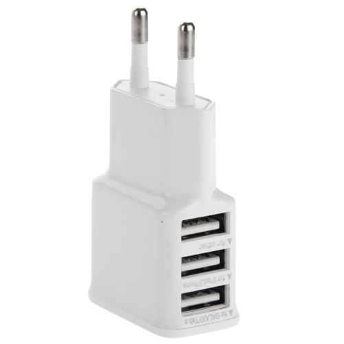 

5V 2A EU Plug 3 USB Charger Adapter, For iPhone, Galaxy, Huawei, Xiaomi, LG, HTC and Other Smart Phones(White)