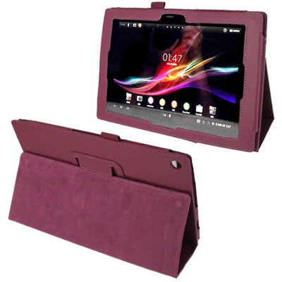 

Litchi Texture Leather Case with Holder for Sony Xperia Tablet Z / 10.1(Purple)