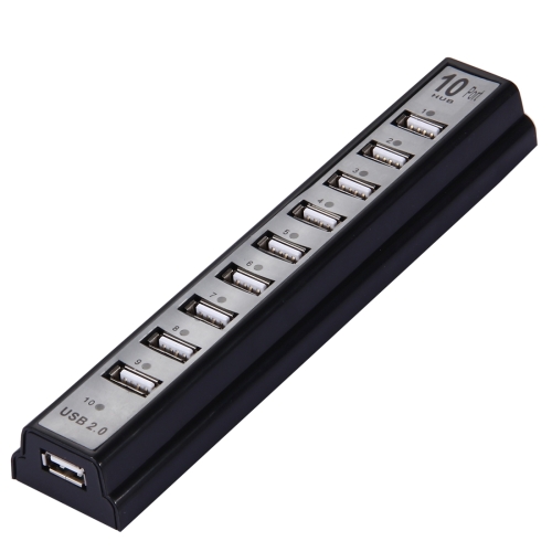

10 Port USB 2.0 Hi Speed Multi Hub Expansion with Power Adaptor for PC & Laptop(Silver)
