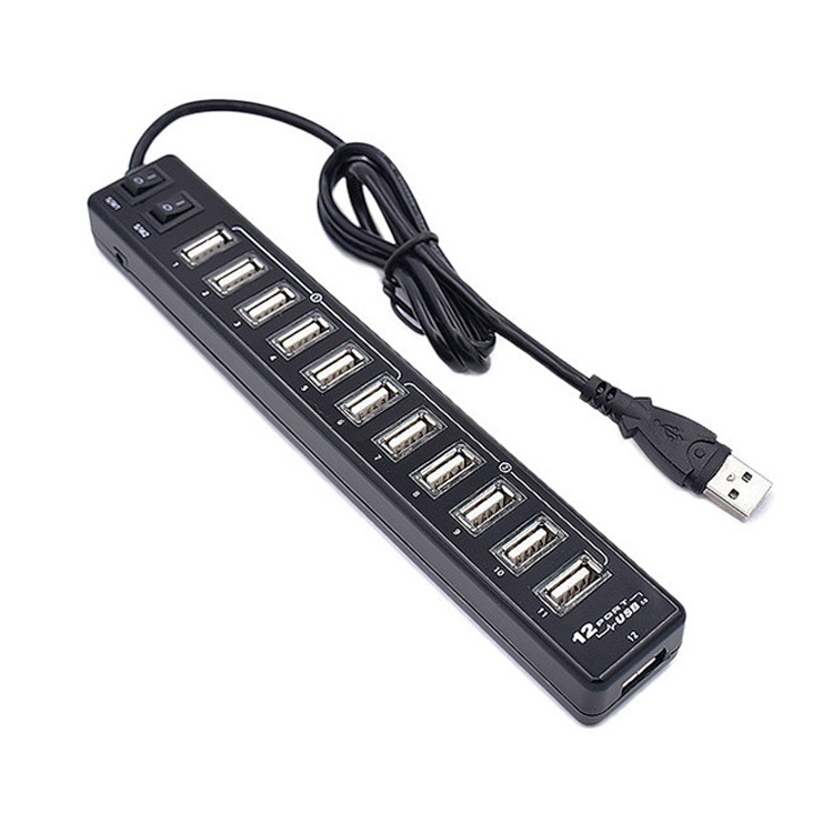 

12-Port USB 2.0 HUB，Suitable for Notebook / Netbook(Black)
