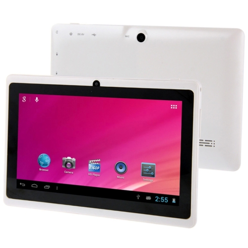

Tablet PC 7.0 inch, 1GB+16GB, Android 4.0, Allwinner A33 Quad Core 1.5GHz, WiFi, Bluetooth, OTG, G-sensor(White)