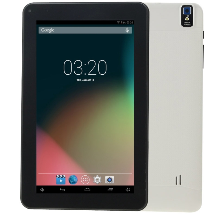 

Tablet PC, 9.0 inch, 512MB+8GB, Android 4.4, GLD-13, Allwinner A33 Quad Core, Support WiFi, Bluetooth, TF Card up to 32GB(White)