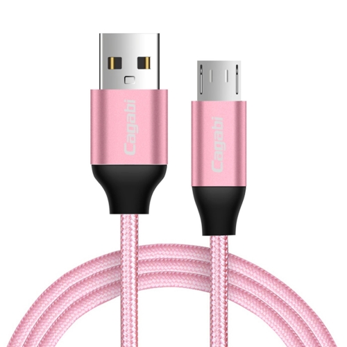 

Cagabi N1 1m 2.4A Aviation Aluminum Alloy + Nylon USB to Micro USB Data Sync Fast Charging Cable, For Galaxy, Huawei, Xiaomi, HTC, Sony and Other Smartphones(Pink)