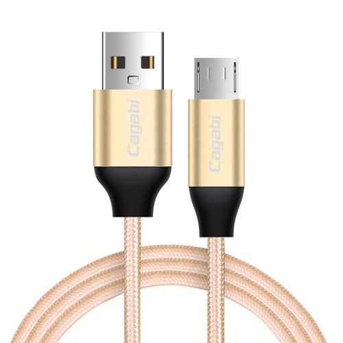 

Cagabi N1 1m 2.4A Aviation Aluminum Alloy + Nylon USB to Micro USB Data Sync Fast Charging Cable, For Galaxy, Huawei, Xiaomi, HTC, Sony and Other Smartphones(Gold)