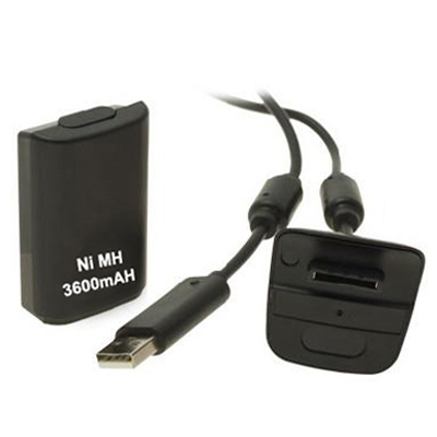 

4800mAh Rechargeable Battery Pack & Chargeable Cable For XBOX 360(Black)