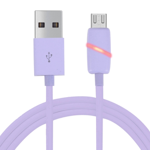 

1M Circular Bobbin Gift Box Style Micro USB to USB 2.0 Data Sync Cable with LED Indicator Light, For Samsung, HTC, Sony, Huawei, Xiaomi(Purple)