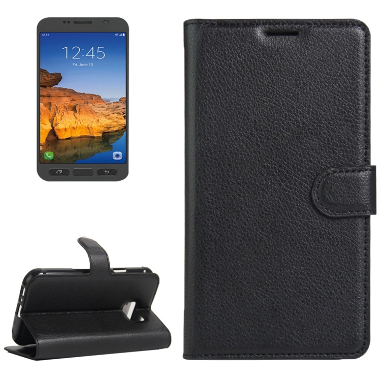 

For Galaxy S7 Active Litchi Texture Horizontal Flip Leather Case with Magnetic Buckle & Holder & Card Slots & Wallet(Black)