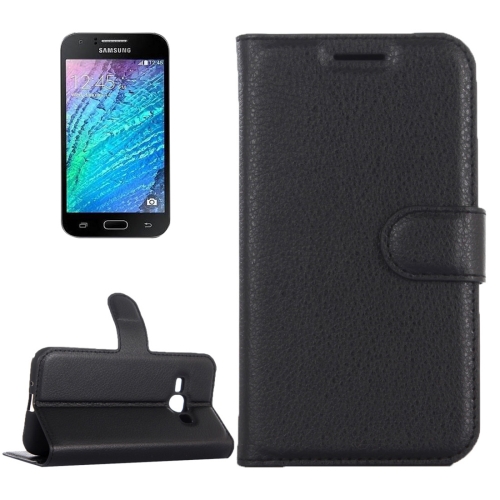 

Litchi Texture Horizontal Flip Leather Case for Galaxy J2 Pro (2016) & J2 (2016) / J210F, with Magnetic Buckle & Holder & Card Slots & Wallet(Black)