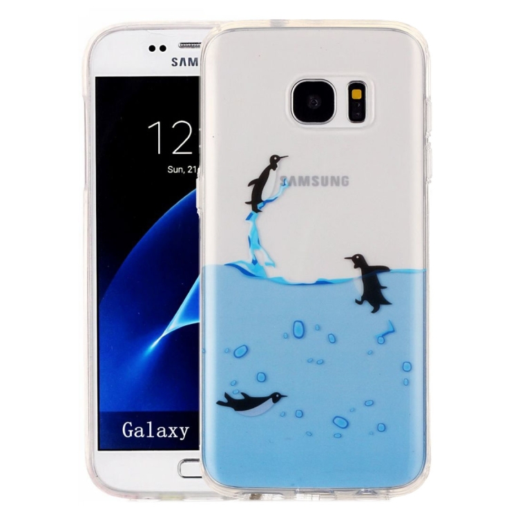 

For Galaxy S7 Edge / G935 Lovely Penguins Pattern IMD Workmanship Soft TPU Protective Case