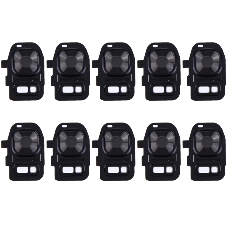 

10 PCS Rear Camera Lens Cover + Flashlight Bracker for Galaxy S7 / G930(Black)