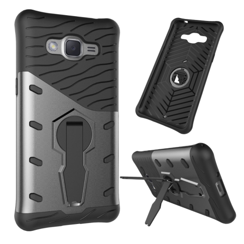 

For Galaxy J2 Prime Shock-Resistant 360 Degree Spin Tough Armor TPU + PC Combination Case with Holder (Black)
