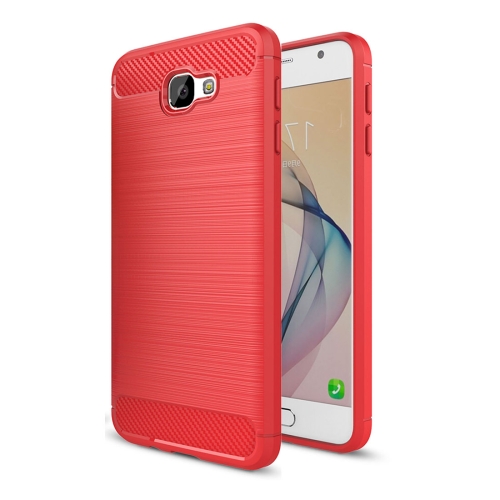 

For Galaxy J7 Prime & On7(2016) / G610 Brushed Texture Carbon Fiber TPU Protective Case(Red)