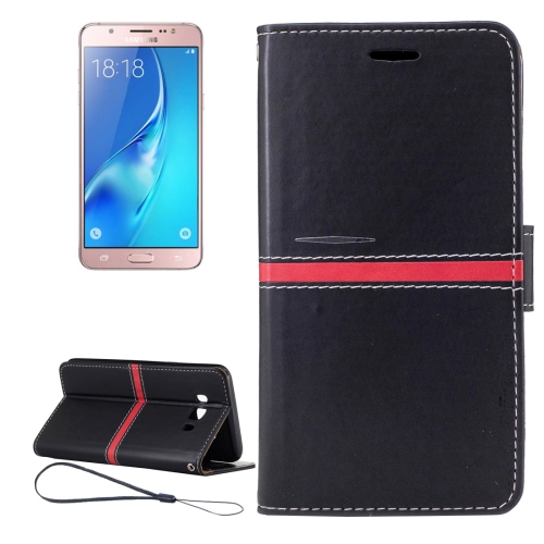 

For Galaxy J5 (2016) / J510 Crazy Horse Texture Horizontal Flip PU Leather Case with Holder & Card Slots & Wallet & Photo Frame & Lanyard(Black)