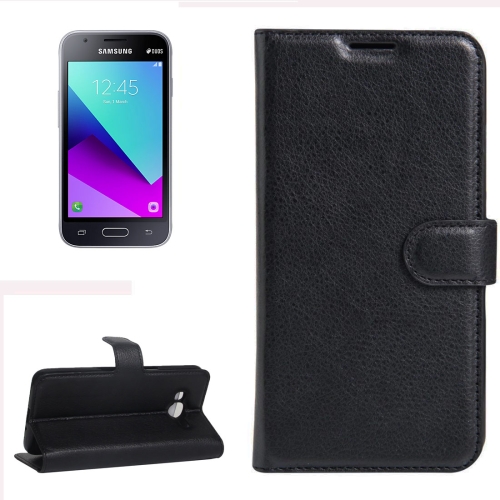 

For Galaxy J1 mini prime 2016 / SM-J106 Litchi Texture Horizontal Flip Leather Case with Holder & Card Slots & Wallet(Black)