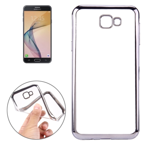 

For Galaxy J7 Prime Electroplating Soft TPU Protective Cover Case (Black)