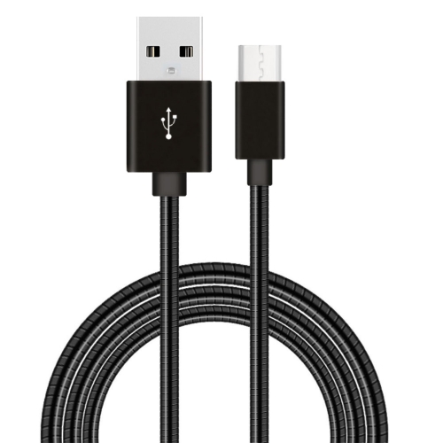 

1m USB-C / Type-C 3.1 Male to USB 2.0 Male Data Sync Charging Metal Wire Spring Cable, For Galaxy S8 & S8 + / LG G6 / Huawei P10 & P10 Plus / Xiaomi Mi6 & Max 2 and other Smartphones(Black)