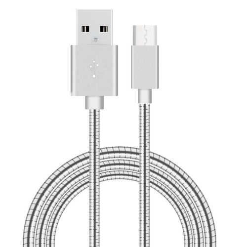 

1m USB-C / Type-C 3.1 Male to USB 2.0 Male Data Sync Charging Metal Wire Spring Cable, For Galaxy S8 & S8 + / LG G6 / Huawei P10 & P10 Plus / Xiaomi Mi6 & Max 2 and other Smartphones(Silver)