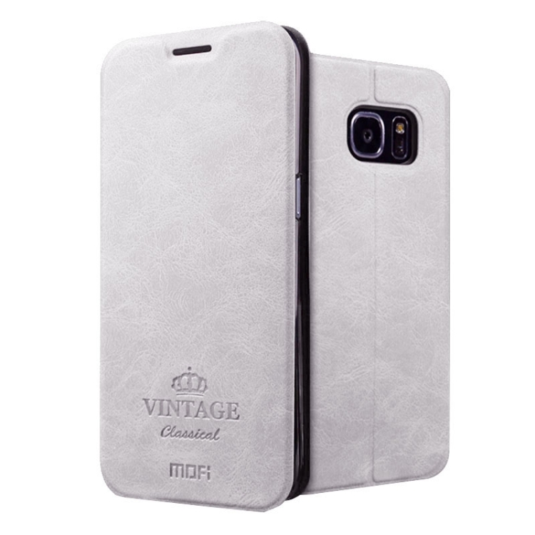 

MOFI VINTAGE for Galaxy S7 Edge / G935 Crazy Horse Texture Horizontal Flip Leather Case with Card Slot & Holder(White)
