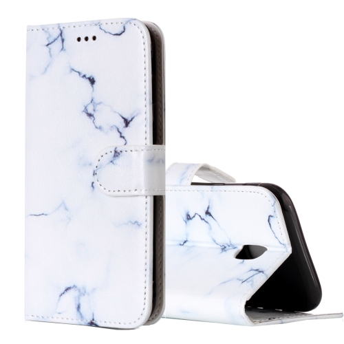 

For Galaxy J5 (2017) (EU Version) White Marble Pattern Horizontal Flip Leather Case with Holder & Card Slots & Wallet