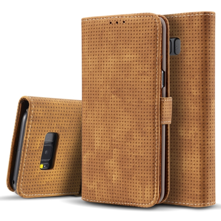 

For Galaxy S8 Retro Style Mesh Breathable Horizontal Flip Leather Case with Card Slot & Holder & Wallet (Brown)