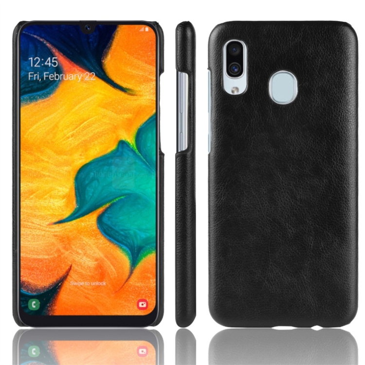 

Shockproof Litchi Texture PC + PU Protective Case for Galaxy A40 (Black)