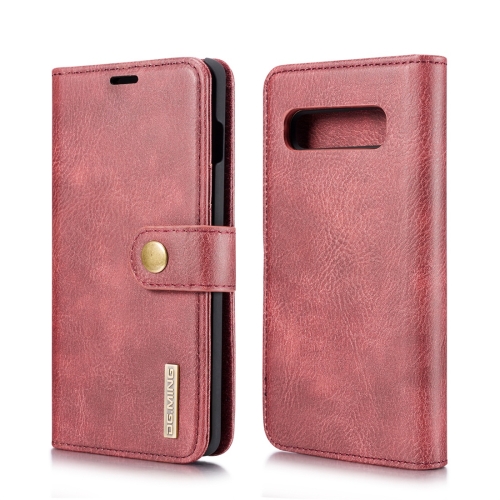 

DG.MING Crazy Horse Texture Flip Detachable Magnetic Leather Case for Galaxy S10 Plus, with Holder & Card Slots & Wallet (Red)