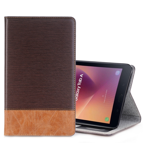 

For Galaxy Tab A 8.0 (2017) / T385 Cross Texture Horizontal Flip Case Cover with Card Slots & Holder & Wallet (Coffee)