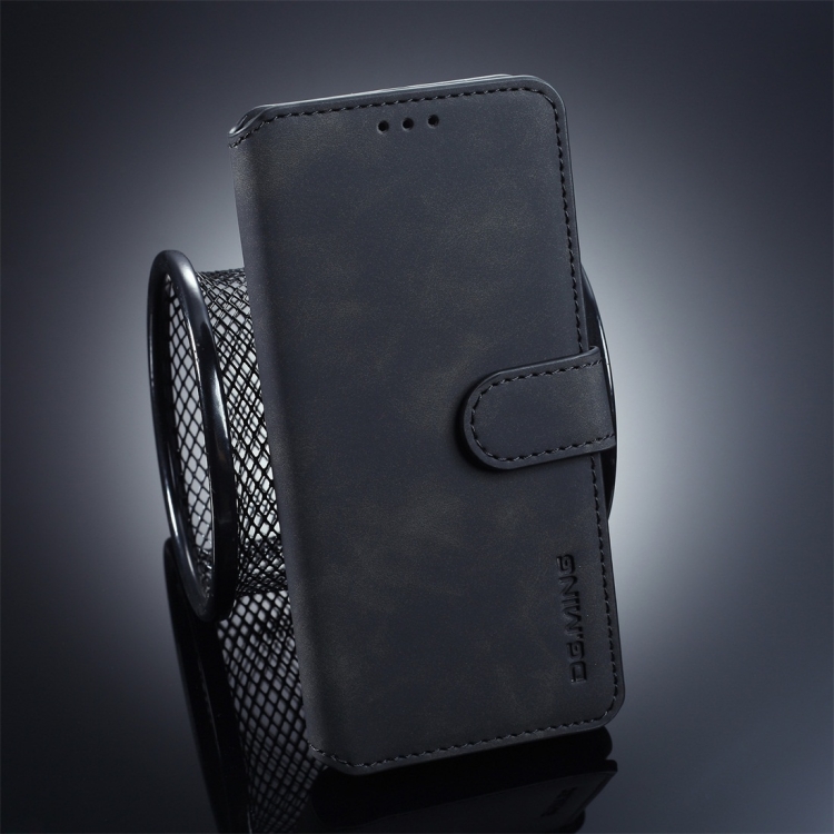 

DG.MING Retro Oil Side Horizontal Flip Case for Galaxy S10, with Holder & Card Slots & Wallet (Black)