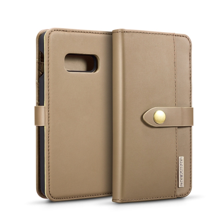 

DG.MING Lambskin Detachable Horizontal Flip Magnetic Case for Galaxy S10 E, with Holder & Card Slots & Wallet(Brown)