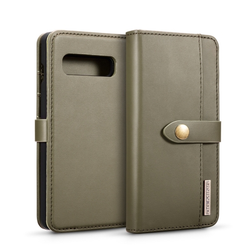 

DG.MING Lambskin Detachable Horizontal Flip Magnetic Case for Galaxy S10 Plus, with Holder & Card Slots & Wallet (Green)