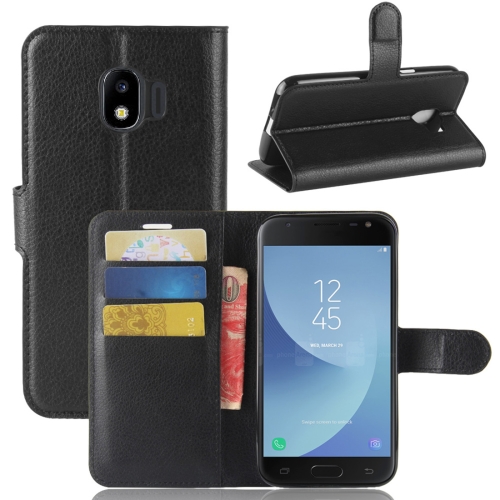 

For Galaxy J2 Pro (2018) Litchi Texture Horizontal Flip Leather Case with Holder & Wallet & Card Slots(Black)