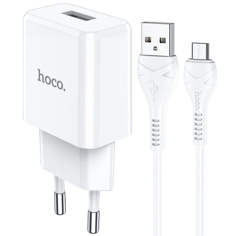

hoco N9 Especial Single Port Charger + Micro USB Data Cable Set, EU Plug (White)