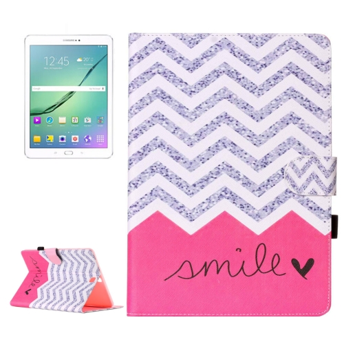 

For Galaxy Tab S2 9.7 / T815 Wave & Smile Pattern Horizontal Flip Leather Case with Holder & Card Slots & Wallet